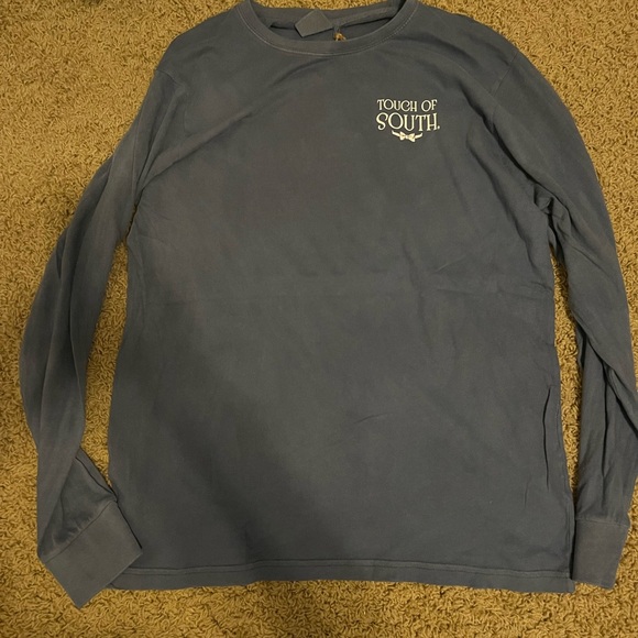 Touch of South Navy Long Sleeve Turtle Shirt - Picture 1 of 3